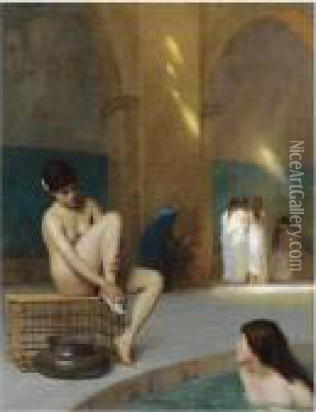 Femmes Au Bain Oil Painting - Jean-Leon Gerome