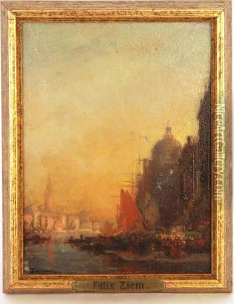 Venice, 
Doge's Palace Oil Painting - Felix Ziem