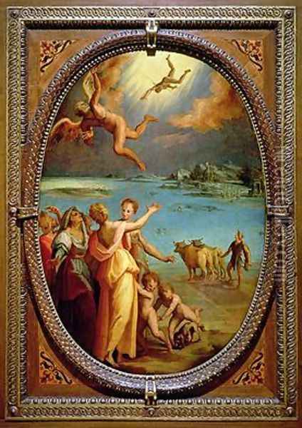 The Fall of Icarus 1572 Oil Painting - da San Friano Maso