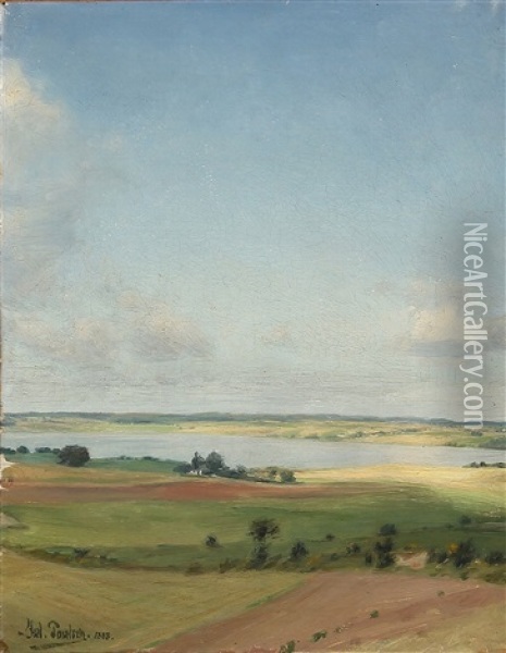Danish Summer Landscape Oil Painting - Julius Paulsen