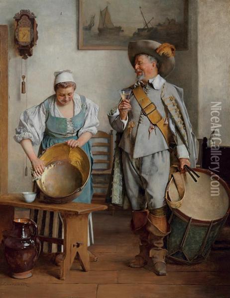 A Drink For The Drummer Oil Painting - Eduard Charlemont