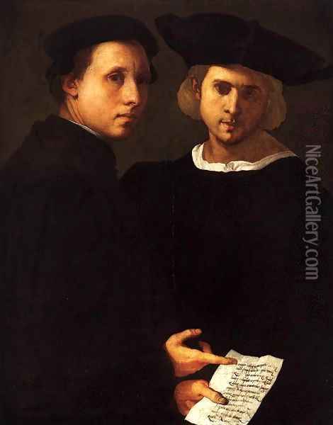 Portrait of Two Friends Oil Painting - (Jacopo Carucci) Pontormo