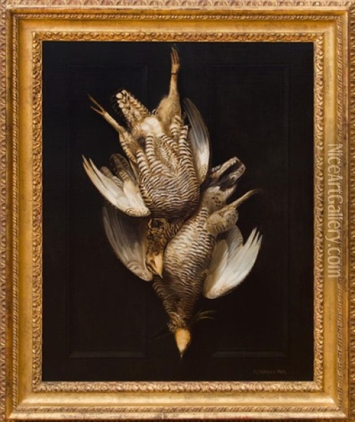 Two Hanging Quail Oil Painting - Alexander Pope