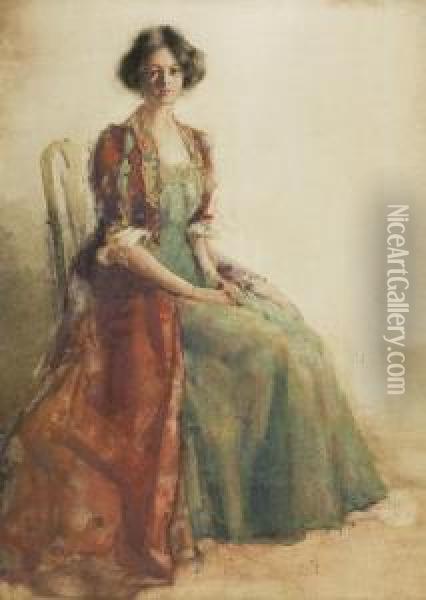 An Elegant Lady Seated Oil Painting - James Paterson
