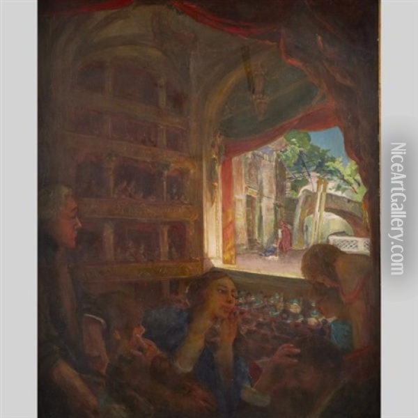 Opera At The Tyl Theatre, Prague Oil Painting - Frantisek Jakub