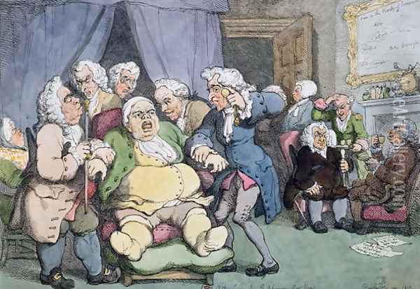 The Consultation or Last Hope, 1808 Oil Painting - Thomas Rowlandson