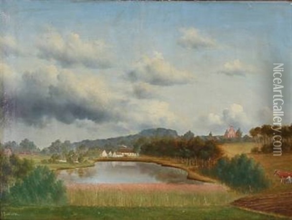 Summer Idyll On The Country Oil Painting - Johann Vilhelm Ludwig Dahl
