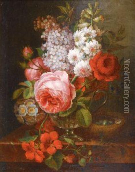 Blumenpokal Oil Painting - Georgius Jacobus J. Van Os