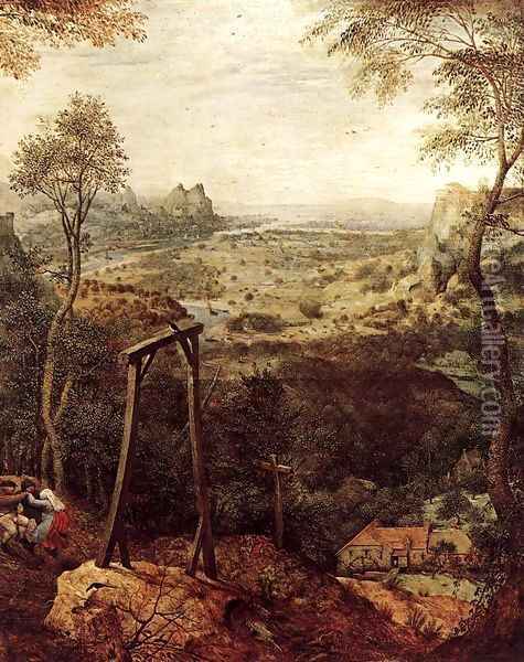 Magpie on the Gallow (detail) 1568 Oil Painting - Jan The Elder Brueghel