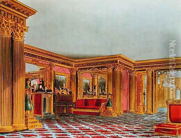 The Golden Drawing Room, Carlton House, from The History of the Royal Residences, engraved by Thomas Sutherland (b.1785), by William Henry Pyne (1769-1843), 1819 Oil Painting - Charles Wild