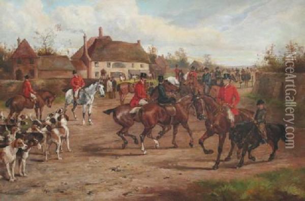 Fox Hunt, The Meeting Oil Painting - Arthur Alfred Davis