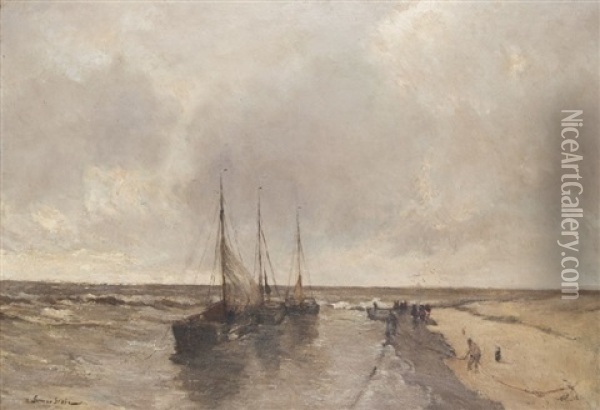 On The North Sea Oil Painting - German Grobe