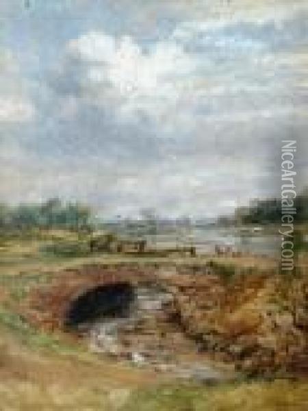 Country Bridge Oil Painting - Samuel Bough
