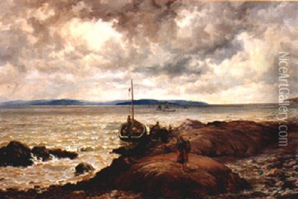 The Ferry Crossing Oil Painting - Thomas Rose Miles