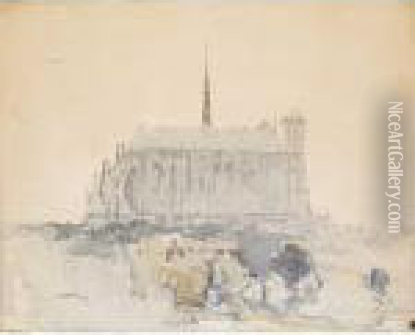 Amiens Cathedral Oil Painting - Arthur Ernest Streeton