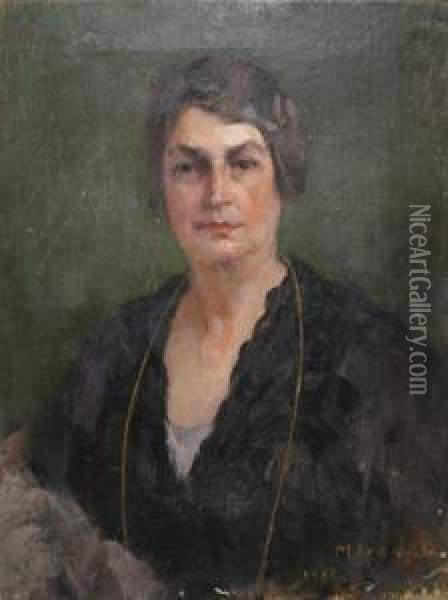 Portretul Unei Doamne Oil Painting - George Mirea Demetrescu