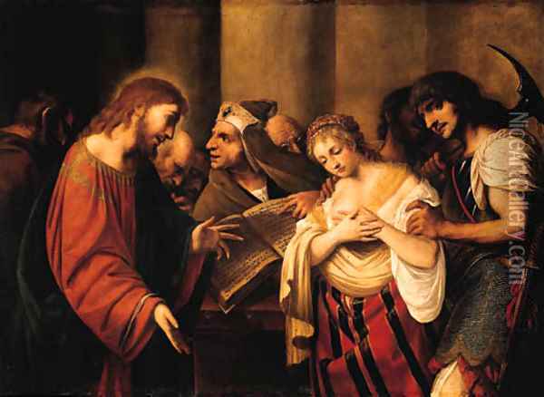 Christ and the Woman taken in Adultery Oil Painting - Pietro della Vecchia
