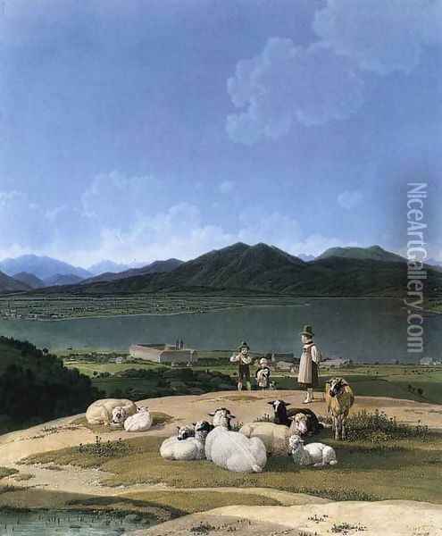 View Of Lake Tegern Oil Painting - Wilhelm Von Kobell
