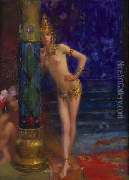 The Far East Ballerinas Oil Painting - Gaston Bussiere