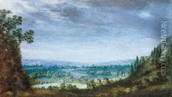 Weite Landschaft. Oil Painting - Jacob van Geel