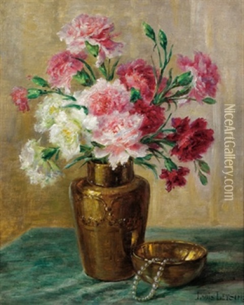 Blumenstilleben Mit Einem Nelkenstraus Oil Painting - Louis Letsch