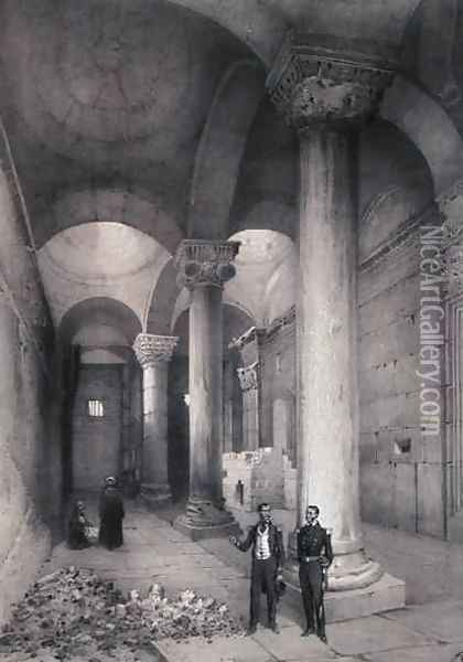 Interior of the Golden Gate in Jerusalem, illustration from Souvenirs de Jerusalem by Contre-Amiral Paris, engraved by Hubert Clerget 1818-99 and Jules Gaildrau 1816-98 Oil Painting - Paris