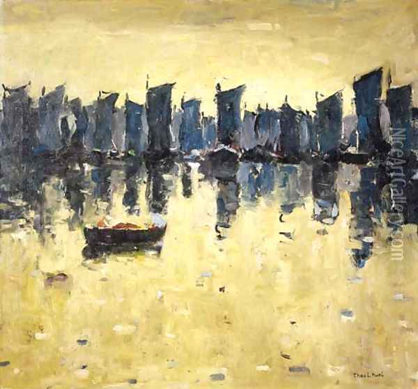 Sails at Twilight Oil Painting - Thomas Hunt