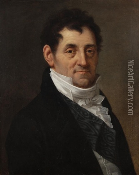 Portrait D'homme Oil Painting - Robert Jacques Francois Faust Lefevre