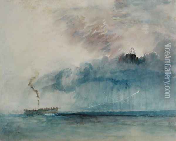 Steamboat in a Storm, c.1841 Oil Painting - Joseph Mallord William Turner