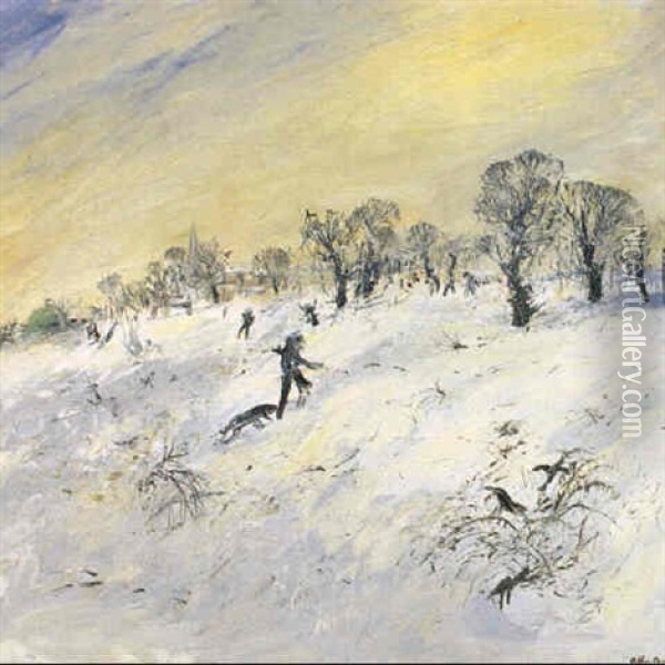 Hampstead Heath Under Snow Oil Painting - Arthur Merric Boyd