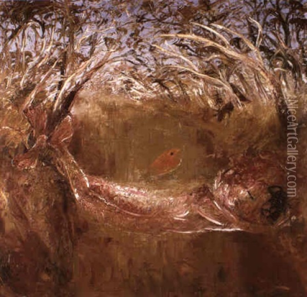 Lovers Across A Creek Oil Painting - Arthur Merric Boyd