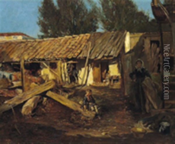 Am Bauernhof Oil Painting - Alfred Didier