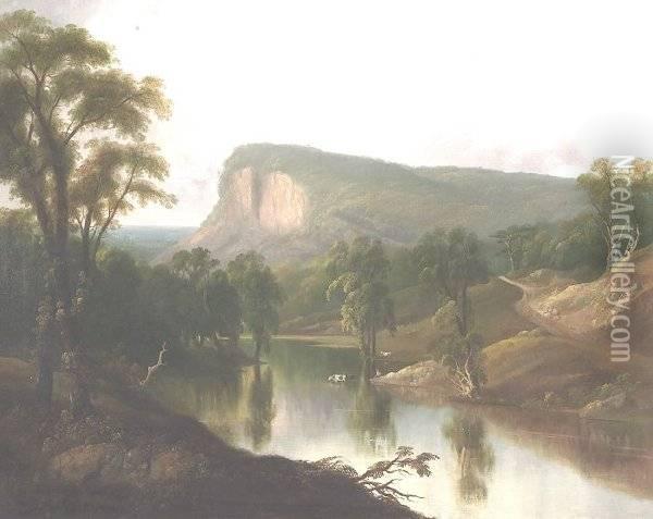 William Guy Wall . Storm King Mountain Oil Painting - William Guy Wall