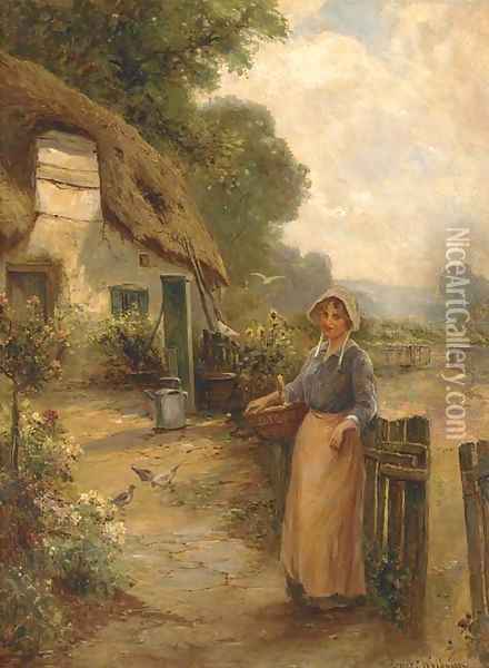 The cottage garden Oil Painting - Ernst Walbourn