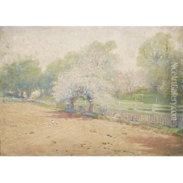 The Young, The Rosy Spring, Locust Grove Oil Painting - William Henry Lippincott