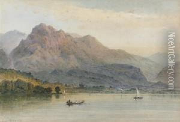 An Extensive Lake, India Oil Painting - Aaron Edwin Penley