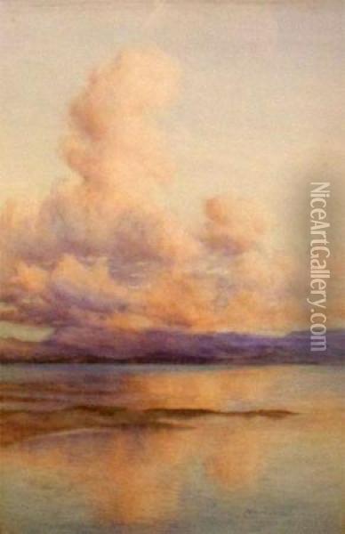 Coastal View Oil Painting - Frances E. Nesbitt
