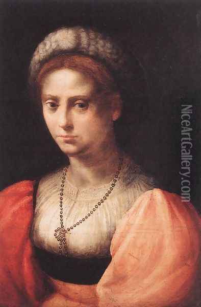 Portrait of a Lady Oil Painting - Domenico Puligo