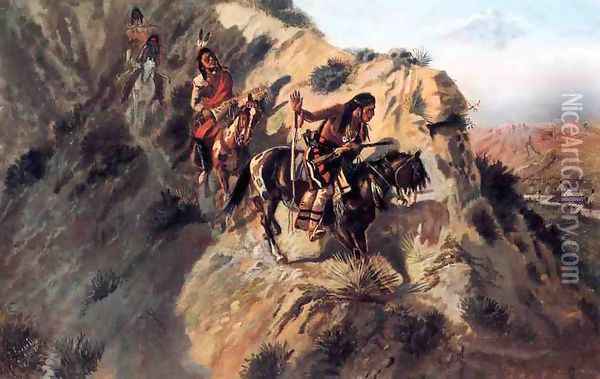 Scouting the Enemy Oil Painting - Charles Marion Russell