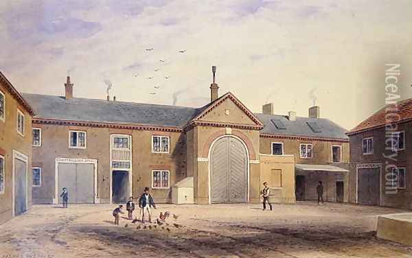The City Green Yard, 1855 Oil Painting - Thomas Hosmer Shepherd