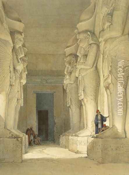 Excavated Temple of Gysha, Nubia, from Egypt and Nubia, Vol.1 Oil Painting - David Roberts