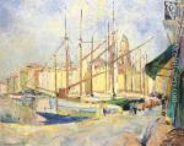 Port De Saint-tropez Oil Painting - Robert Antoine Pinchon