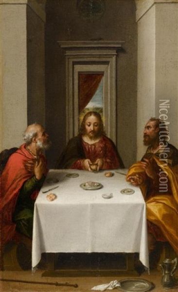 Gastmahl In Emmaus Oil Painting -  Scarsellino