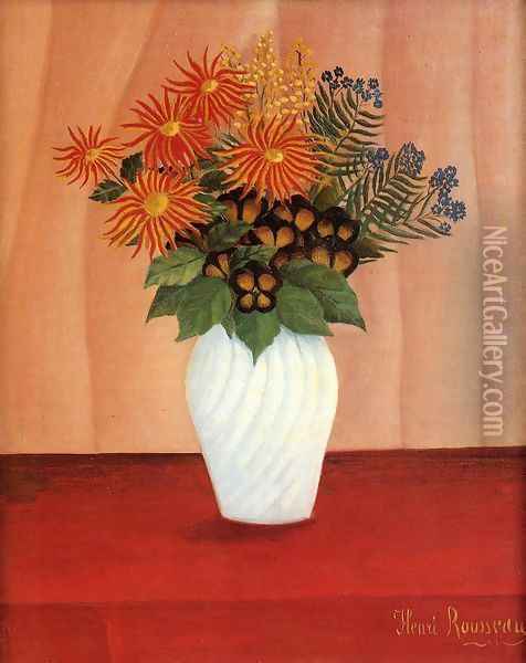 Bouquet of Flowers I Oil Painting - Henri Julien Rousseau