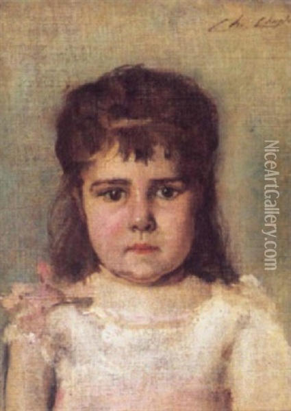 Portrait Of A Young Girl Oil Painting - Charles Joshua Chaplin