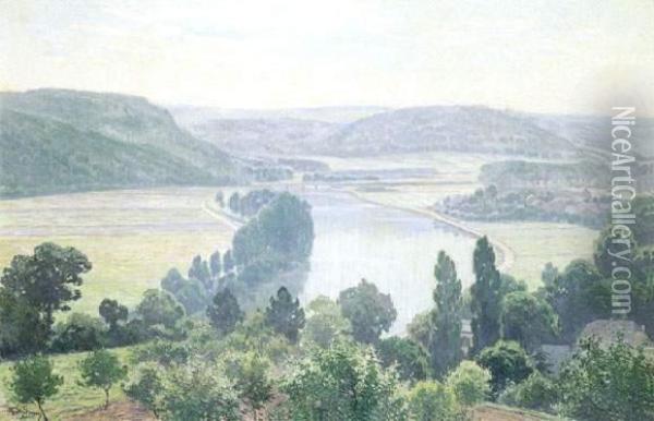 La Vallee De La Meuse (yvoir) Oil Painting - Rodolphe Paul Wytsman