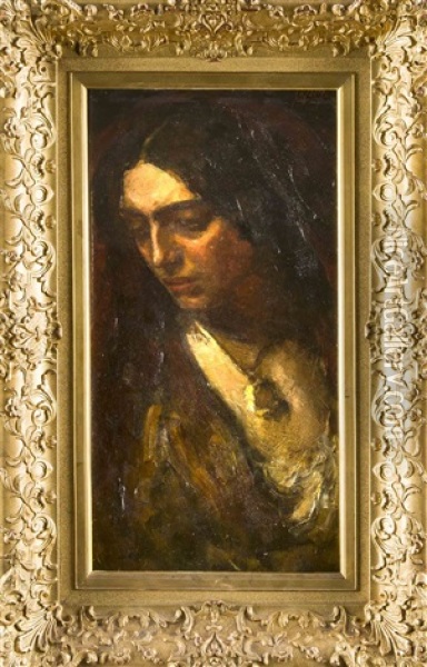 Bildnis Einer Dunkelhaarigen Frau Mit Halsschmuck Oil Painting - Johannes Hendricus Jurres