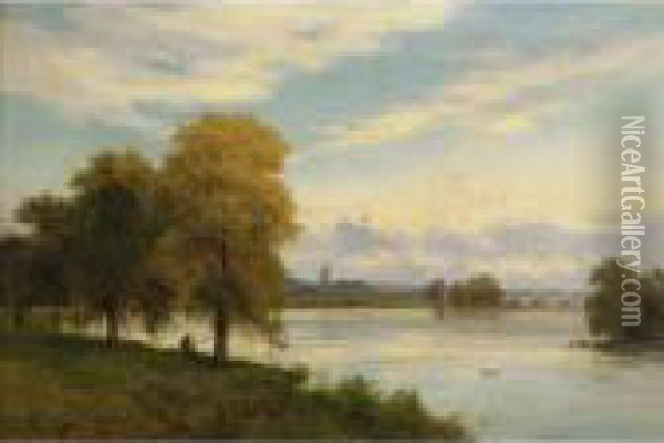 Walton-on-thames Oil Painting - Alfred de Breanski