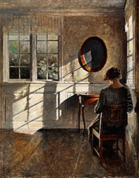 Vid Fonstret Oil Painting - Peter Vilhelm Ilsted
