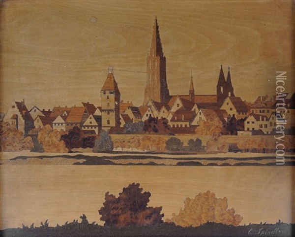 Ansicht Von Ulm Oil Painting - Charles Spindler